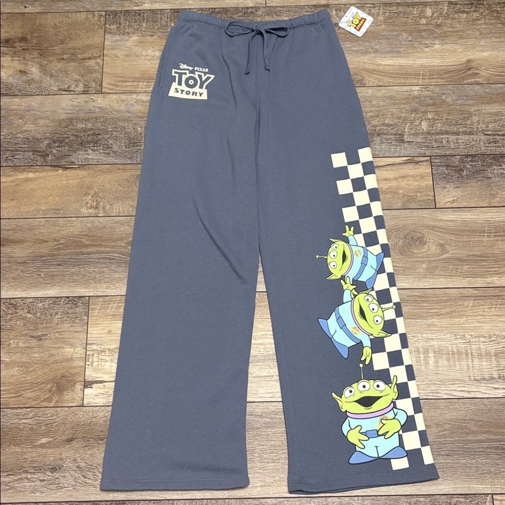 NWT Disney Toy Story Alien Checkered Sweatpants Large